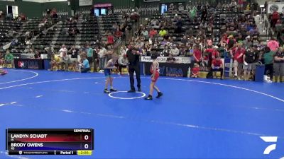 56 lbs Semifinal - Landyn Schadt, IA vs Brody Owens, KS