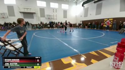 115 lbs 3rd Place Match - Ryder DeBoer, Powell Middle School vs Joel Baxter, Powell Middle School