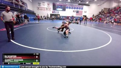 133 lbs Cons. Round 2 - Eli Schiffer, Clear Creek Middle School vs Garrett Wagoner, Gering Middle School