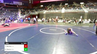 78 lbs Consi Of 8 #1 - Tracen Barton, Riverton USAW vs Christian Parra, Worland WC