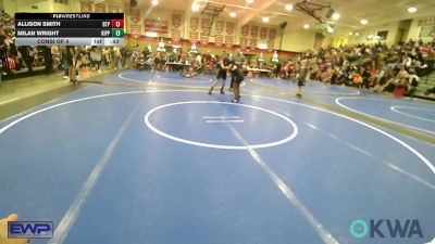 110 lbs Consi Of 4 - Allison Smith, Tulsa Blue T Panthers vs Milan Wright, KIPP TULSA