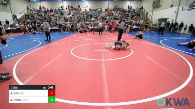 70 lbs Quarterfinal - Jesse Bell, Warner Eagles Youth Wrestling vs Jaxon Roller, R.A.W.