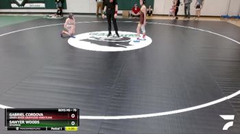 75 lbs Quarterfinal - Gabriel Cordova, Green River Grapplers Wrestling vs Sawyer Woods, Wyoming