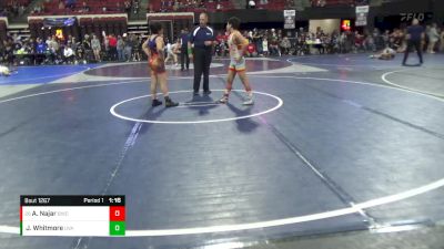 114 lbs Quarterfinal - Amelio Najar, Billings Wrestling Club vs Joben Whitmore, Upper Valley Aces