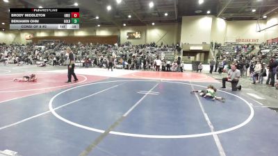 40 lbs Consi Of 8 #2 - Brody Middleton, Greenwave Youth WC vs Benjamin Ohm, Gold Rush Wrestling