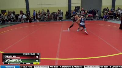 110 lbs Quarterfinal - Carson Kim, No Nonsense Wrestling vs Mathias Liepold, Flat Earth Wrestling Club