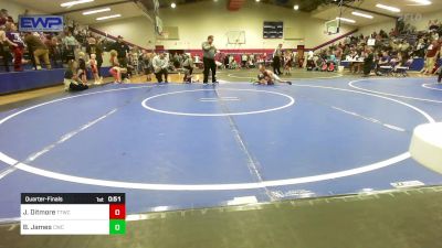 52 lbs Quarterfinal - Jaxon Ditmore, Team Tulsa Wrestling Club vs Baker James, Cowboy Wrestling Club