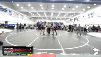 150 lbs Cons. Round 6 - Ethan Diaz, Rancho Cucamonga High School vs Toby Lucas, Huntington Beach High School