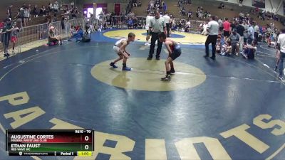 70 lbs Cons. Semi - Ethan Faust, RED WAVE WC vs Augustine Cortes, Madera Wrestling Club