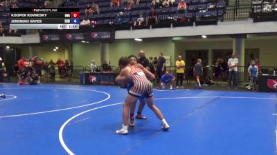 140 lbs Cons. Sub-semis - Kooper Kovnesky, Headwaters Wrestling Academy vs Jeremiah Hayes, Backyard Brawlers Midwest