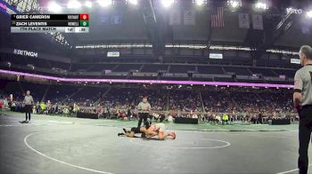 D1-138 lbs 7th Place Match - Zach Leventis, Howell vs Grier Cameron, Portage Northern