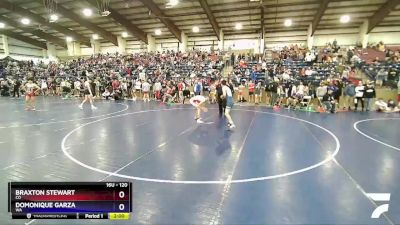 120 lbs Cons. Round 3 - Braxton Stewart, CO vs Domonique Garza, WA