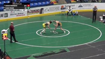 157 lbs 7th Place - Lucas Skerbetz, Bethel Park vs Cade Feger, Line Mountain