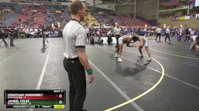 184 lbs Semis & 3rd Wb (16 Team) - Jameel Coles, Grand View (Iowa) vs Jonathan Vanderbilt, Southeastern