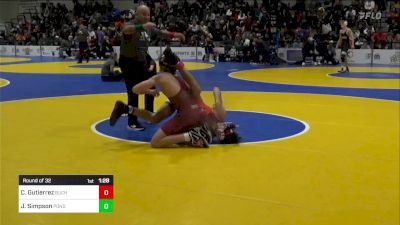 129 lbs Round Of 32 - Carlo Gutierrez, Buchanan vs Jack Simpson, Ponderosa (CO)