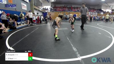 49 lbs Consi Of 8 #1 - Kash Knapski, Kingfisher YellowJackets vs Ladd O'Neal, CCYO