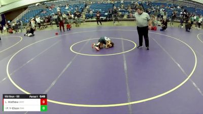 10U Boys - 59 lbs Cons. Round 5 - Levi Mathew, Dragon RTC vs Phillip Yang-Elson, Summit Wrestling Academy