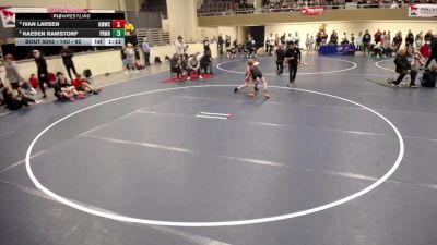 14U - 92 lbs Champ. Round 2 - Ivan Larsen, Kasson-Mantorville Wrestling Club vs Kaesen Ramstorf, Princeton Wrestling