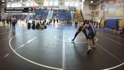 157 Blue Quarterfinal - Anthony Rodriguez, Miami Palmetto vs Malik Bousalham, Bartram Trail H.S.