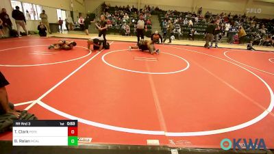 120-131 lbs Rr Rnd 3 - Talon Clark, Poteau Youth Wrestling Academy vs Bane Rolan, Mcalester Youth Wrestling