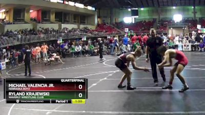 160 lbs Quarterfinal - Ryland Krajewski, Waverly Wrestling Club vs Michael Valencia Jr., Nebraska Boyz