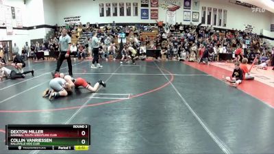 75 lbs Round 3 - Collin VanRiessen, Hallsville Kids Club vs Dexton Miller, Hannibal Youth Wrestling Club