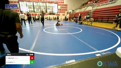 58 lbs Consolation - Timmy McCall, Fort Gibson Youth Wrestling vs Graycie Card, Tulsa Blue T Panthers