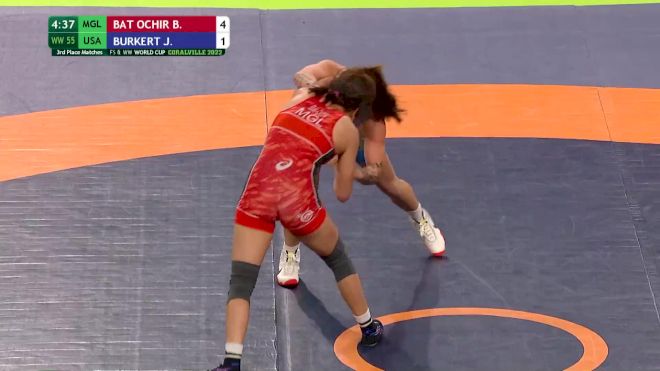 55 kg- Bolortuya Khurelkhuu, Mongolia vs Jenna Burkert, United States