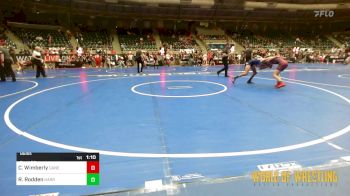 96 lbs Semifinal - Cale Wimberly, Canes Wrestling Club vs Ryatt Rodden, Harrah Little League Wrestling