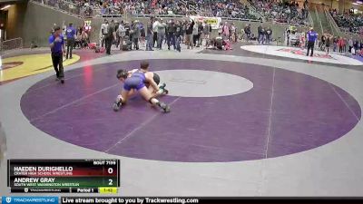 120 lbs Quarterfinal - Haeden Durighello, Crater High School Wrestling vs Andrew Gray, South West Washington Wrestlin