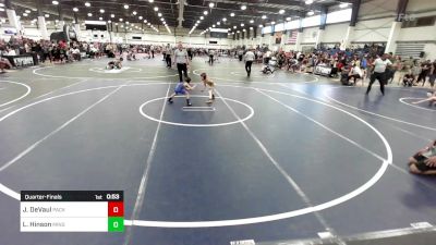 46 lbs Quarterfinal - Jaxon DeVaul, PackEmOut vs Leo Hinson, Mingus Mountain WC