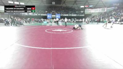Boys 4A 215 lbs Champ. Round 2 - Ricardo Jr Colunga, Eastmont vs Sawyer Muehlbauer, Skyview