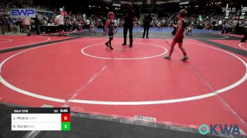 58 lbs Quarterfinal - Jaxton Myers, Cushing Tigers vs Ace Durao, Bartlesville Wrestling Club