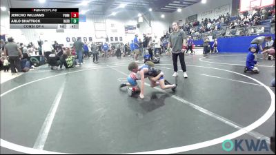 46 lbs Consi Of 4 - Jericho Williams, Powerhouse Gold vs Arlo Shattuck, Harrah Little League Wrestling