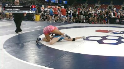 130 lbs Cons. Rd Of 32 - Kayla Moroschan, Ohio vs Sophia Fodera, California