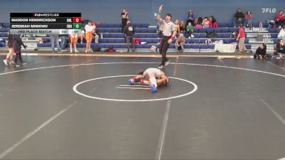 70 lbs 3rd Place Match - Jeremiah Minikwu, Sebolt Wrestling Academy vs Maddon Hendrickson, Hawks WC Lincoln