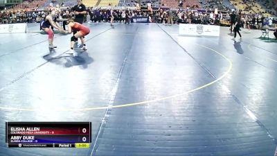 116 lbs Round 1 (16 Team) - Elisha Allen, Colorado Mesa University vs Abby Duke, Elmira College