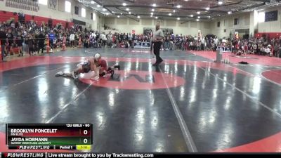 90 lbs Round 2 - Brooklyn Poncelet, MN Elite vs Jayda Hormann, Summit Wrestling Academy