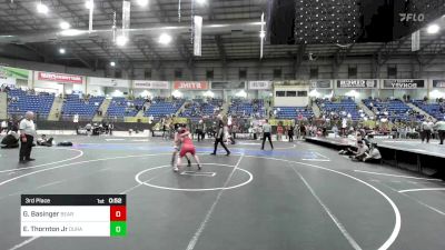 120 lbs 3rd Place - Greyson Basinger, Bear Creek Jr. Wrestling vs Eric Thornton Jr, Duran Elite