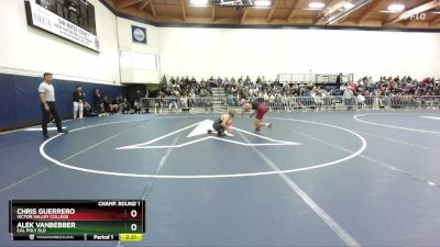 141 lbs Champ. Round 1 - Chris Guerrero, Victor Valley College vs Alek Vanbebber, Cal Poly SLO