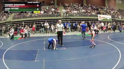 70 lbs Champ. Round 2 - Aiden Snyder, Beaver vs Taggert Borwegen, Delta Wrestling Club