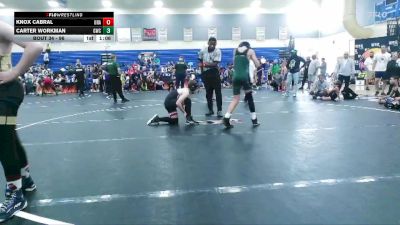 96 lbs Cons. Round 1 - Carter Workman, Grizzlies Wrestling Club vs Knox Cabral, Unattached