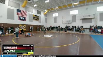 105 lbs Champ. Round 1 - Khamari Burns, Worland Middle School vs Oscar Garcia, Lovell Middle School