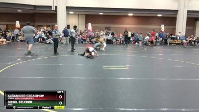 65 lbs Quarterfinal - Diesel Belcher, Ares vs Alexander Gerasimov, Steele Valley Renegades