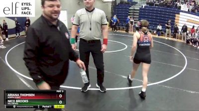 100 lbs. Champ. Round 2 - Nico Brooks, Hillsboro vs Ariana Thomsen, North Point