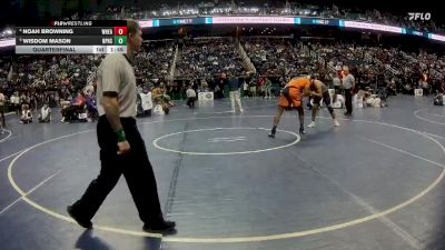 2A 190 lbs Quarterfinal - Wisdom Mason, North Pitt High School vs Noah Browning, Wheatmore