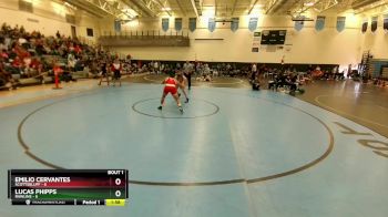 157 lbs Round 1 (3 Team) - Lucas Phipps, Rawlins vs Emilio Cervantes, Scottsbluff