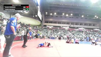 46 lbs 1st Place Match - Gage Nichols, Pottsville Apache Youth Wrestling vs Elias Warrior, Mighty Bluebirds Wrestling