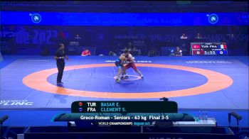 63 kg Final 3-5 - Enes Basar, Turkey vs Stefan Roger Clement, France