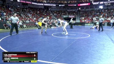 3A-190 lbs Cons. Round 4 - Cal Hartman, Fort Dodge vs Kolby Gibbons, Johnston